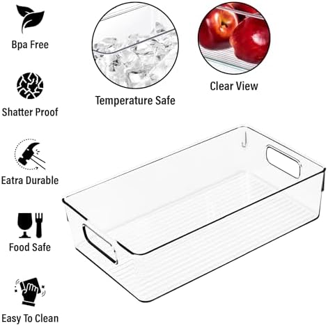 ShelfShaper Large Clear Plastic Storage Bins, Pantry Organizers and Storage Containers Fridge Organizer Bins for Organizing Home Kitchen Under Sink Bathroom Refrigerator Freezer Laundry Room - Image 2