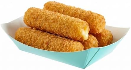 Restaurantware-Bio Tek 4 Ounce Paper Boats, 50 Disposable #25 Food Trays - PE Lining, Durable, Turquoise Paper Food Baskets, For Concession Stands, Picnics, or Fairs, Stackable - Image 2