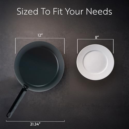 Restaurantware Carbon Steel Fry Pan 1 Count 12 Inch Durable Nonstick Fry Pan, Black Skillets With Triple-Riveted Handle, Steel, Black, Versatile Cooking For Induction And Oven-Friendly Uses - Image 2
