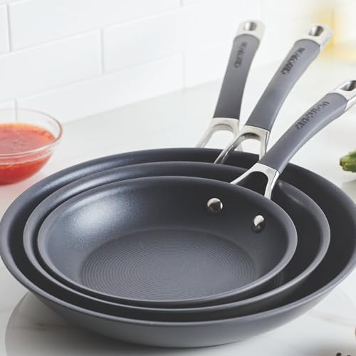 Circulon Radiance Hard Anodized Nonstick Frying Pan Set, 3-Piece, Gray - Image 3
