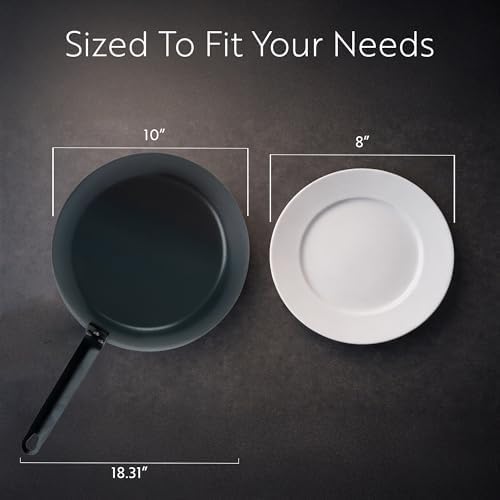 Restaurantware-Met Lux 10 Inch Fry Pan, 1 Lightweight Frying Pan - Induction-Ready, Triple-Riveted, Black Carbon Steel Cooking Skillet, Durable, For Searing, Sauteing, And Browning Food - Image 2