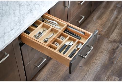 Rev-A-Shelf Maple Two-Tier Cutlery Replacement Drawer System w/BLUM Soft-Close for Face Frame Base Kitchen Cabinets, Kitchen Drawer Organizer, Min Opening Width of 12", 4WTCD-15HSC-1 - Image 5