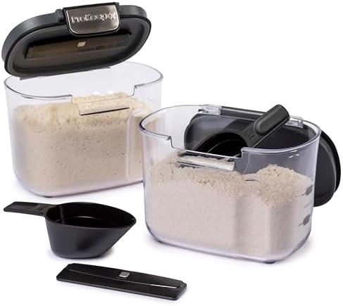 Progressive International ProKeeper+ Clear Plastic Airtight Food Baker's Kitchen Storage Organization Container Canister Set with Magnetic Accessories, 2- Piece Set (Specialty Flour 1.5-Quart) - Image 3