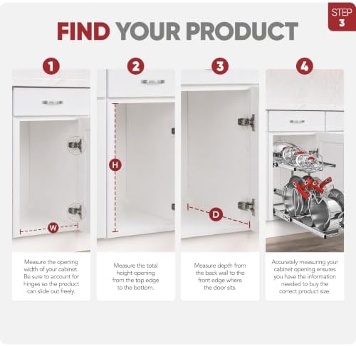 Rev-A-Shelf Pullout Organizer for Cabinets, Min Opening Width of 15" - Image 5