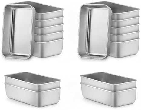 LIANYU 6.3 x 3.5 In Stainless Steel Mini Loaf Pans for Baking Bread, 20 PCS | Small Bread Loaf Pan Mold for Homemade Meatloaf, Metal Tin Loaf Baking Pan for Banana Sourdough Sandwich, Dishwasher Safe by LIANYU