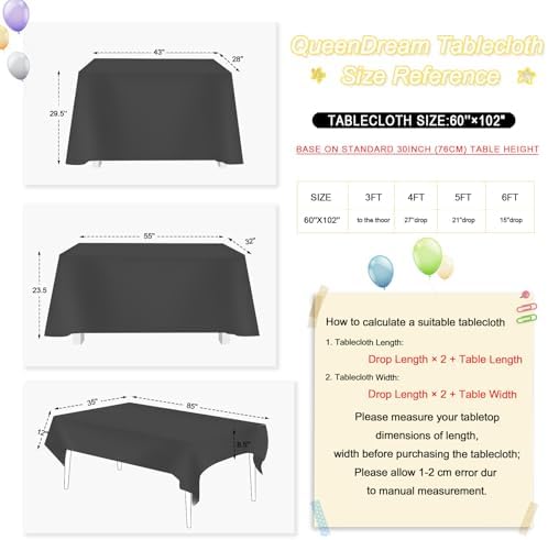 Black Sequin Tablecloth 60"x102" Black Table Cloth Rectangle Glitter Fabric - Image 5