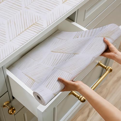 Drawer and Shelf Liner for Kitchen Cabinet, Cupboard, Desks, Pantry, Tool Box Hexagon Waterproof Non Adhesive Non-Slip Easy to Clean 16in X 240in - Image 2