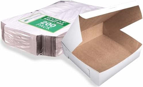 SCT white window bakery boxes with tuck-in lid, 10 x 10 x 5, white, paper, 150/carton by SouthernChampionTray