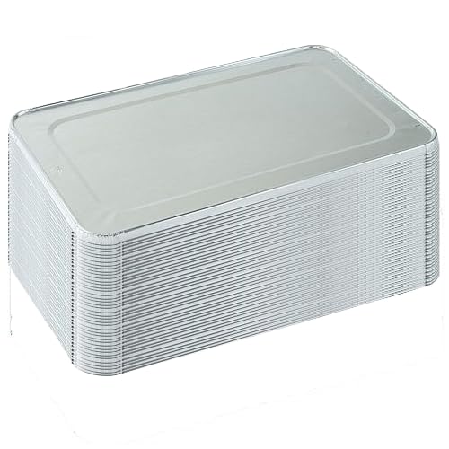 Tiger Chef 5-Pack Durable Aluminum Foil Steam Table Pans Full Size Lids, Disposable 21 x 13 inches by TigerChef