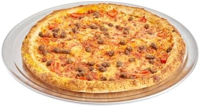 Restaurantware 17 Inch Aluminum Pizza Pan 36 Count Wide Rim Silver Pizza Pan, Heat Conductive Round Pizza Tray, Lightweight Corrosion-Resistant Serving Tray For Restaurant Or Home Use by Restaurantware