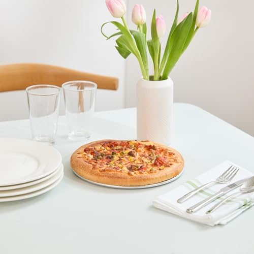 Restaurantware 9 Inch Aluminum Pizza Pan 1 Count Wide Rim Silver Pizza Pan, Heat Conductive Round Pizza Tray, Lightweight Corrosion-Resistant Serving Tray For Restaurant Or Home Use - Image 6