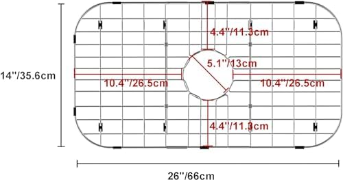 Sink Protector for Kitchen Sink,Large Sink Rack,26"X 14",Stainless Steel Sink Grid for Bottom of Sink,Metal Sink Grate with Centered Drain for Single Bowl,1 pack - Image 4