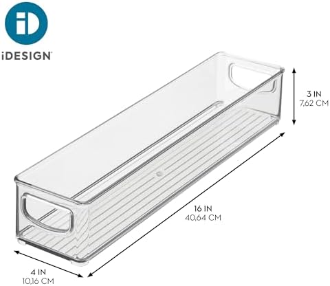 iDesign Slim Clear Plastic Storage Bin, Extra Long Narrow Stackable Organizer for Kitchen and Pantry, 2-Pack - Image 4