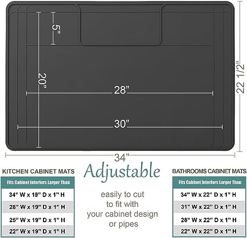 The Original Under Sink Mat - Silicone Waterproof mat, Trimmable, Easy to Clean, Kitchen cabinet liner, Under sink protector mats, Drip Tray with Lip - 34" x 22" or smaller - Image 2