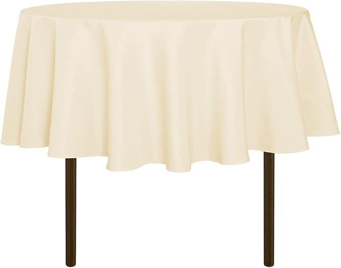 sancua Round Tablecloth 48 Inch Fits 20-36 Inch Tables, Beige by sancua