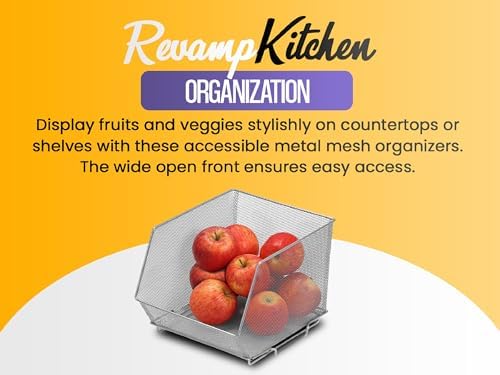 YBM HOME Kitchen Pantry Organizer Wire Basket for Shelves, Cabinets, Pantry, Countertop, Mesh Open Storage Bin Metal Basket for Organizing Food Supplies 12 x 7.8 x 5.8 - Image 3