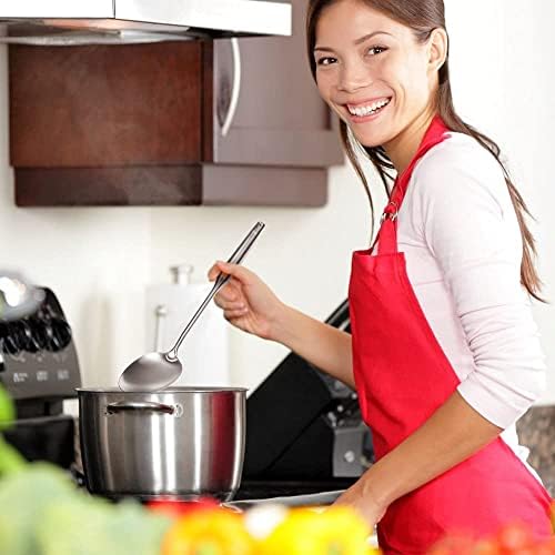 YBM Home Stainless Steel Cooking Spoon - Solid Silver Coated Large Serving Utensil 14 inch, 3 Pack - Image 2