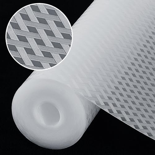 Shelf Liners, Non-Adhesive Drawer Liner, Waterproof & Oil-Proof Kitchen Cabinet Cupboard Liner Plastic EVA Material BPA Free Fridge Liner Mats Paper Protector for Shelves (Clear/16in x 240in) by Origuuds