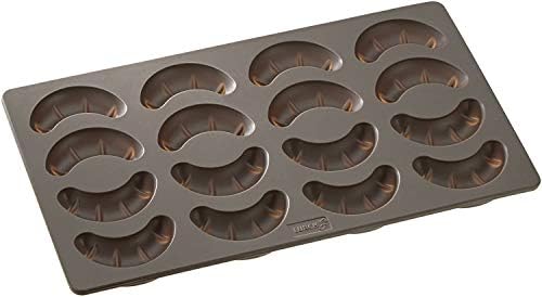 LURCH Germany Flexiform Silicone Croissants Vanilla Crescents (Vanillekipferl) Croissant Mold 6.6 x 11.8 Inch - Brown by Lurch