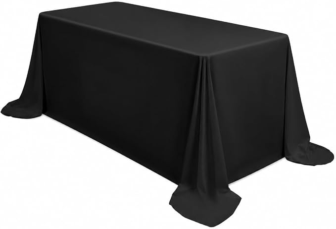 Black Tablecloths for Rectangle Tables,90 x 156 Inch by FXKS