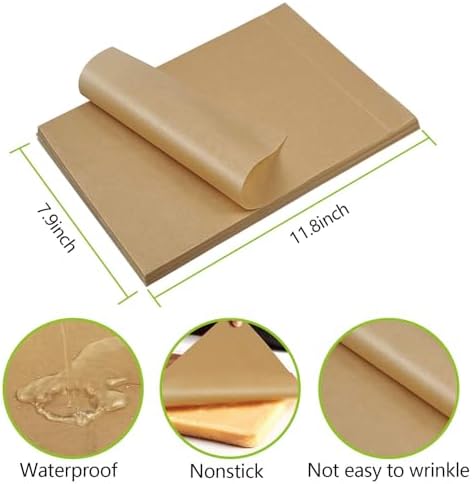 QYH 300 Pcs Parchment Paper Sheets for Baking, 8x12 Inches Baking Paper | Unbleached Precut Parchment Paper for Baking Cookies, Frying, Air Fryer, Cooking, Grilling Rack, Oven - Image 2