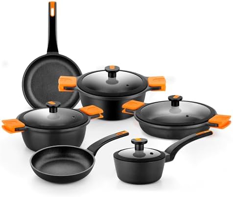 BRA COOKWARE Efficient Pro 10-Piece Cookware Set | Cast Aluminum Nonstick by BRACookware