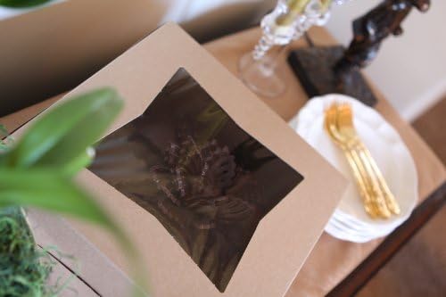 SCT 24293K Kraft Paperboard Window Bakery Box, 9" Length x 9" Width x 4" Height (Case of 150) - Image 5