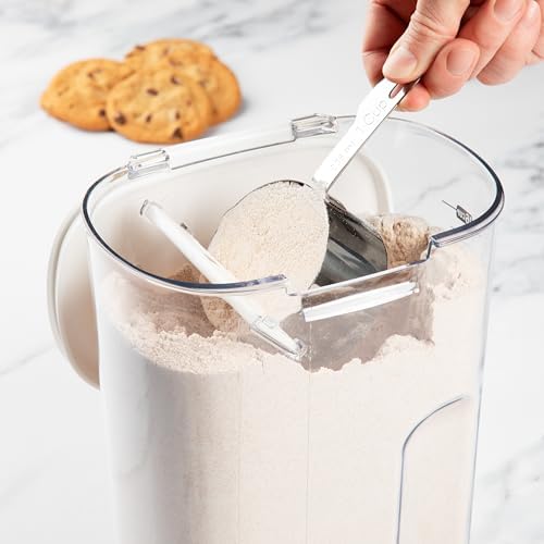 ProKeeper+ Airtight Food Storage Container Set – Clear Plastic Flour and Sugar Canister Set with Magnetic Accessories for Kitchen Organization (White, 9-Piece) - Image 4