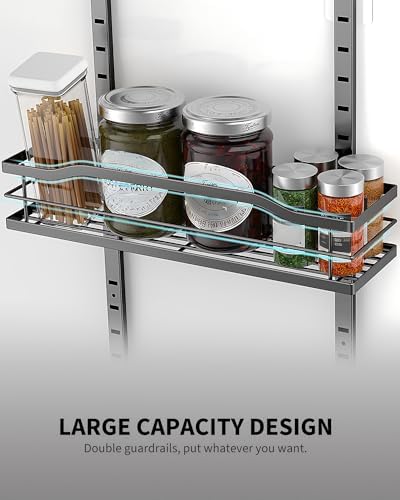 Moforoco 9-Tier Over The Door Pantry Organizer, Pantry Organization and Storage, Black Hanging Basket Wall Spice Rack Seasoning Shelves, Home & Kitchen Bedroom Bathroom House Essentials - Image 4