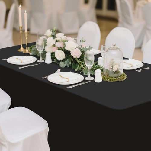 Smiry 2 Pack Spandex Table Cloth 36x36in, Elastic Fitted Black Tablecloth - Image 7