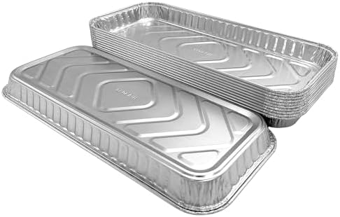PACTOGO 12" x 5" x 1" Disposable Aluminum Foil Oblong Danish Cake Pans with Clear Hinged Lid Container - Ideal Baking Tins for Sweets, Cakes, Cookies, Brownies (Pack of 100) - Image 6