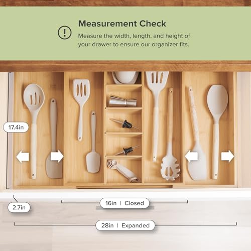 KitchenEdge Silverware & Utensil Organizer Bundle, 18-33in & 16-28in - Image 8