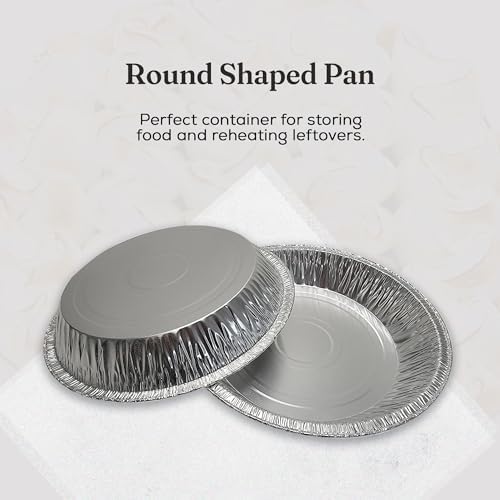 KitchenDance Disposable Aluminum Pie Pan - 9 Inches Round Shaped Reusable Aluminum Foil Heavy Duty Baking Pans - Aluminum Pie Pan Perfect for Baking, Cooking, and Preparing Food - 940, Pack of 50 - Image 3