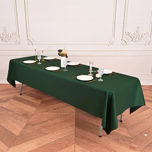 8 Pack Hunter Green Tablecloth for Rectangle Table 60x126 Inch - Image 2