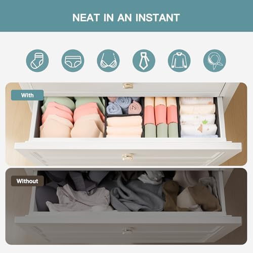 Criusia Drawer Organizer Clothes, 21 Pack Dresser Organizer for Baby Clothes, Underwear, Sock - Foldable Closet Organization and Storage Dividers Bins for Nursery, Bedroom (Black) - Image 3