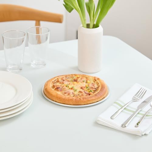 Restaurantware 8 Inch Aluminum Pizza Pan 144 Count Wide Rim Silver Pizza Pan, Heat Conductive Round Pizza Tray, Lightweight Corrosion-Resistant Serving Tray For Restaurant Or Home Use - Image 6