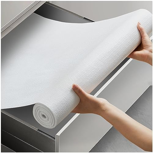 Viseeko Shelf and Drawer Liner for Kitchen Cabinet, White, 12in x 20ft by Viseeko