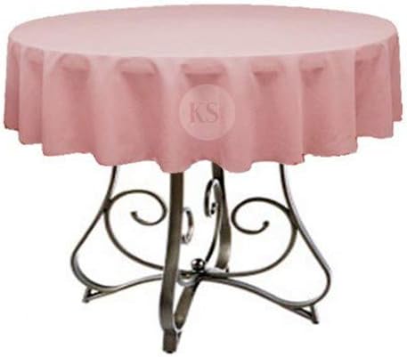 Polyester Round Tablecloth 72" (Dusty Rose) by KS+Linens