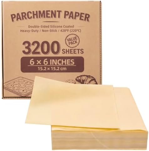 Bulk 6x6" 3200Pcs Unbleached Food grade Patty Parchment Paper Squares | Commercial Non-stick greaseproof separate burger patties, cookies, freeze food & wrap candies for delis & food shops. by DanjureinParchmentManufacturer