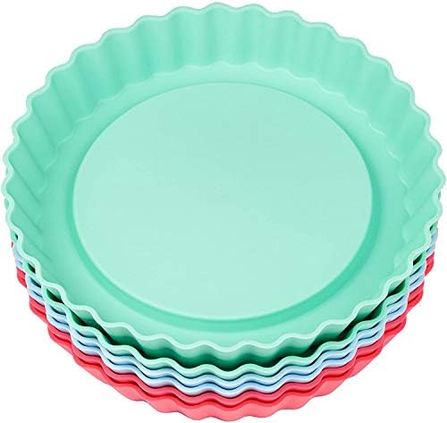 LURCH Germany Flexiform Silicone Mini Round Tartlet Molds - Set of 6 - Pink/Green/Blue - Image 2
