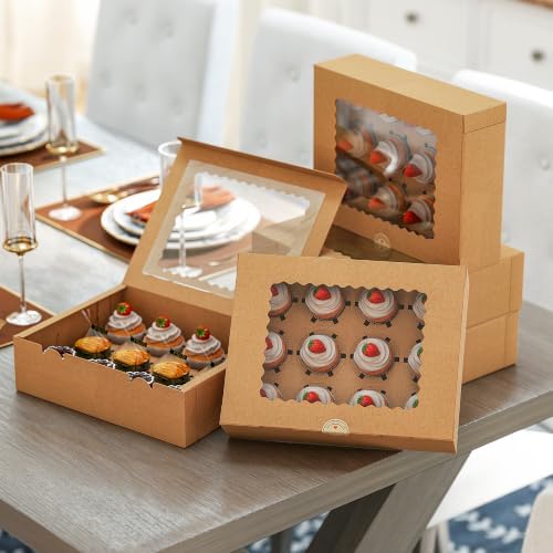 50 PCS 12 Count Cupcake Boxes, Cupcake Containers with Window - Image 2