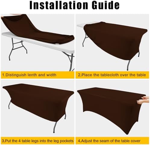Smiry 2 Pack Spandex Table Cloth 6FT, Elastic Fitted Coffee Tablecloth - Image 5