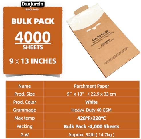 Bulk 9x13 Parchment Paper 4000 Sheets Commercial Grade Pre-cut Baking Paper | High heat non-stick parchment for quarter sheet pans; commercial grade for baking, roasting & food wrapping use - Image 2