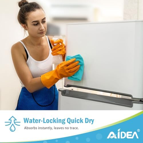AIDEA Blue Microfiber Cleaning Cloth-50PK, Cleaning Rags 12"x 12" Absorbent - Image 5
