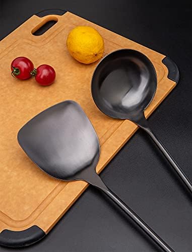 FJNATINH Spatula & Ladle Wok Tool Set, 14.2-15 inches Wok Utensils, Stainless Steel Wok Spatula - Image 5