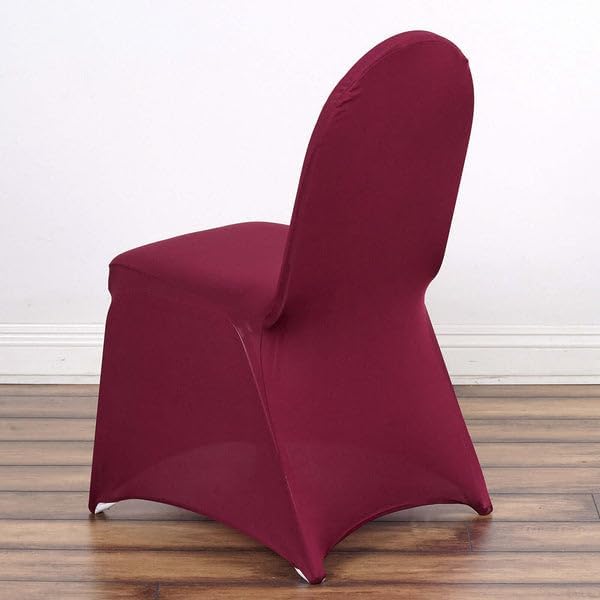 Tableclothsfactory 50PCS Burgundy Stretchy Spandex Fitted Banquet Chair Cover Dinning Event Slipcover for Wedding Party Banquet Catering - Image 3