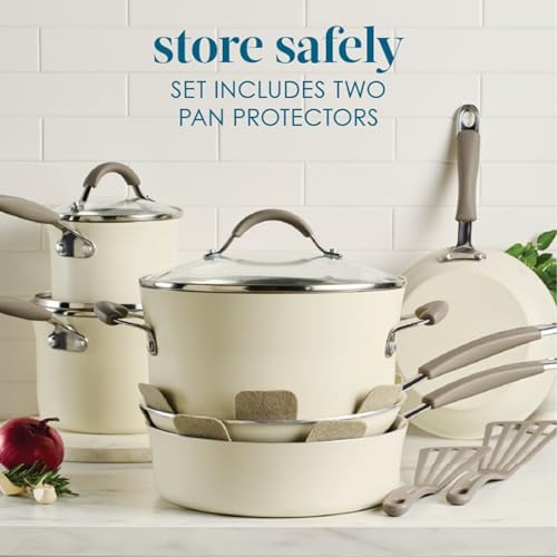 Rachael Ray Cucina Ceramic Nonstick Cookware Pots and Pans Set, 13-Piece, Almond - Image 6