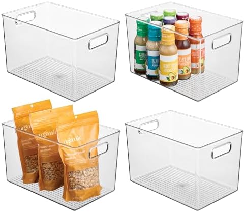 iDesign Storage Bins with Handles, Set of 4, Clear by iDesign