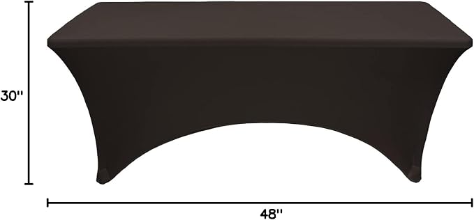 YOUR CHAIR COVERS Rectangular Spandex Table Covers 4ft Fitted Tablecloth Wedding Event Patio Decorations Elastic Fabric Stretch Tables Cover for 4 ft Folding Table (Black) - Image 7