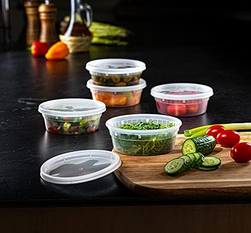 Pantry Value [Case of 240 8 oz. Plastic Food Storage Deli Containers with Lids, Disposable Soup Containers With Lids - Perfect for Storing Soups, Sauces, and Snacks - Image 3